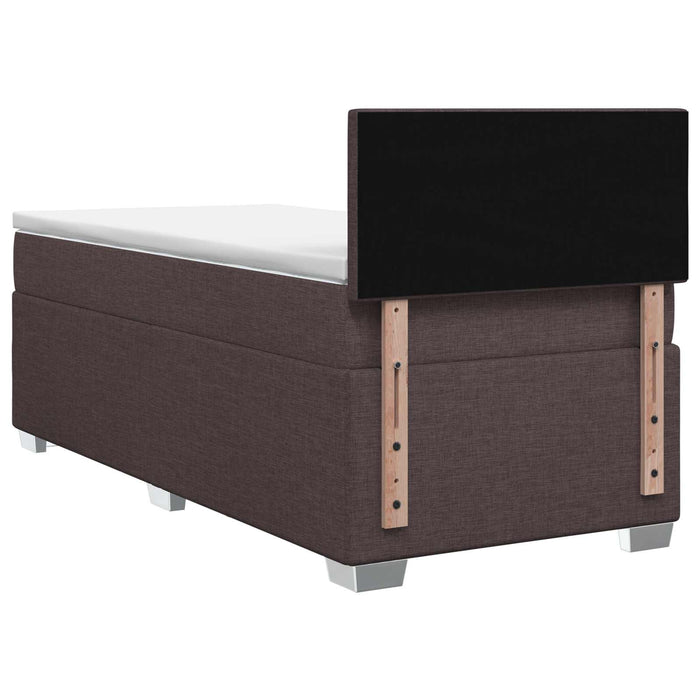 Pat box spring cu saltea și LED Maro închis 80 x 200 cm WALTI