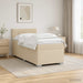 Pat box spring cu saltea și LED Crem 90 x 200 cm Țesătură - WALTI WALTI