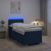 Pat box spring cu saltea și LED albastru 80 x 200 cm Țesătură - WALTI WALTI