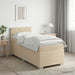 Pat box spring cu saltea și LED Crem 100 x 200 cm Țesătură - WALTI WALTI