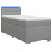 Pat box spring cu saltea și LED Gri deschis 100 x 200 cm - WALTI WALTI
