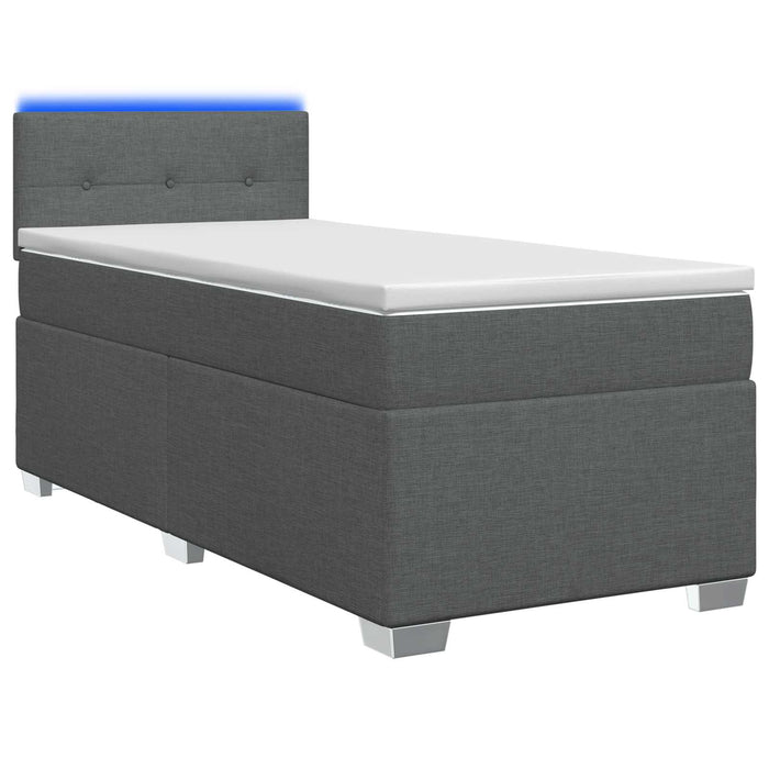 Pat box spring cu saltea și LED Gri închis 100 x 200 cm - WALTI WALTI