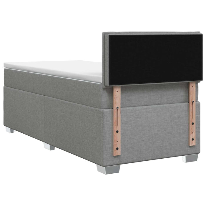 Pat box spring cu saltea și LED Gri deschis 100 x 200 cm WALTI