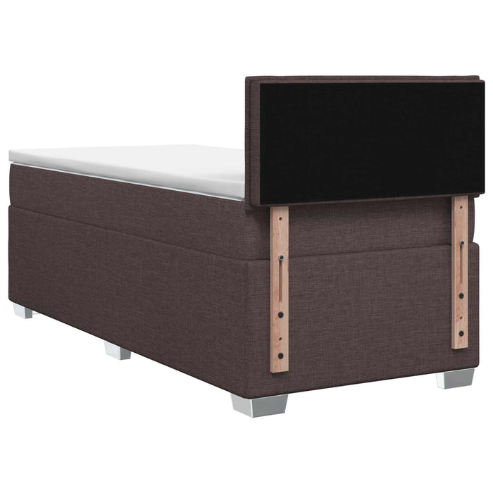 Pat box spring cu saltea și LED Maro închis 100 x 200 cm WALTI