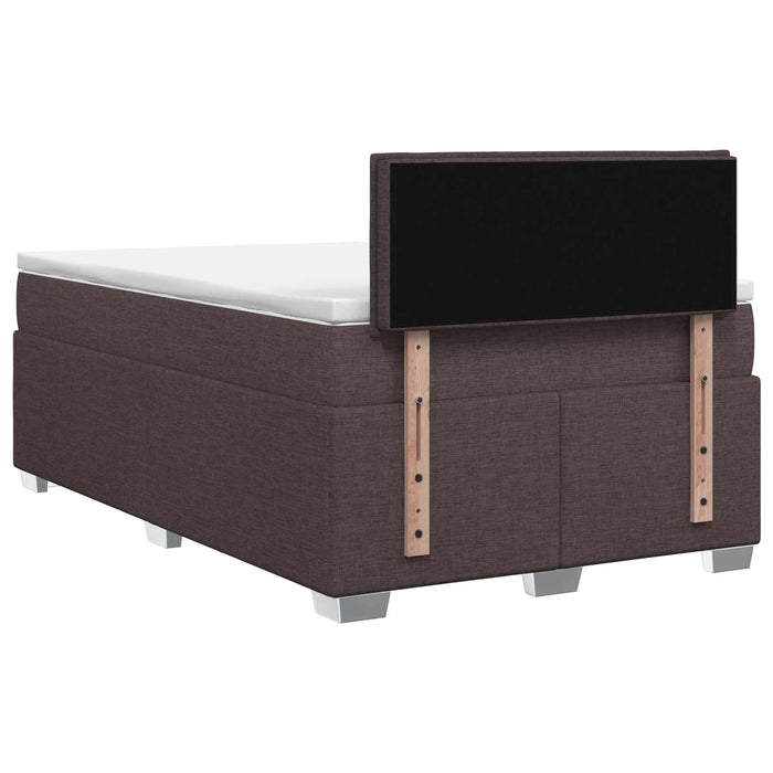 Pat box spring cu saltea și LED Maro închis 120 x 190 cm WALTI
