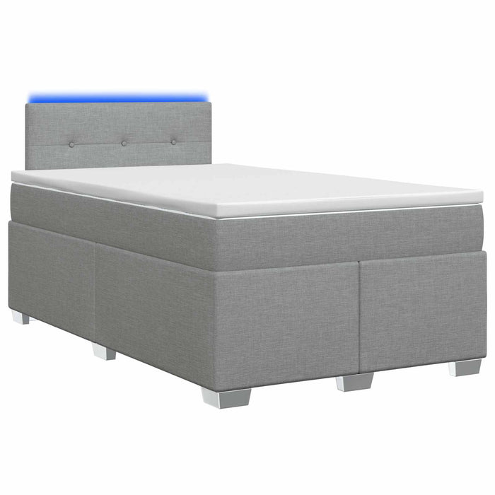 Pat box spring cu saltea și LED Gri deschis 120 x 190 cm - WALTI WALTI