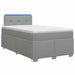 Pat box spring cu saltea și LED Gri deschis 120 x 190 cm - WALTI WALTI