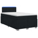 Pat box spring cu saltea și LED Negru 120 x 190 cm Țesătură - WALTI WALTI
