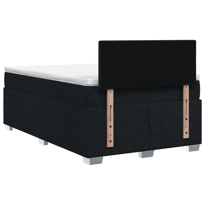 Pat box spring cu saltea și LED Negru 120 x 190 cm Țesătură - WALTI WALTI