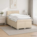 Pat box spring cu saltea și LED Crem 120 x 200 cm Țesătură - WALTI WALTI
