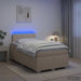Pat box spring cu saltea și LED Crem 120 x 200 cm Țesătură - WALTI WALTI