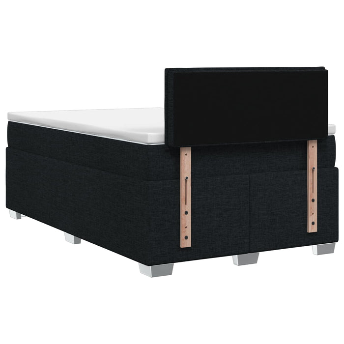 Pat box spring cu saltea și LED Negru 120 x 200 cm Țesătură WALTI