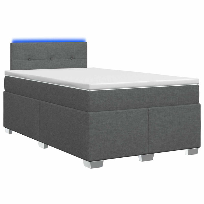 Pat box spring cu saltea și LED Gri închis 120 x 200 cm - WALTI WALTI