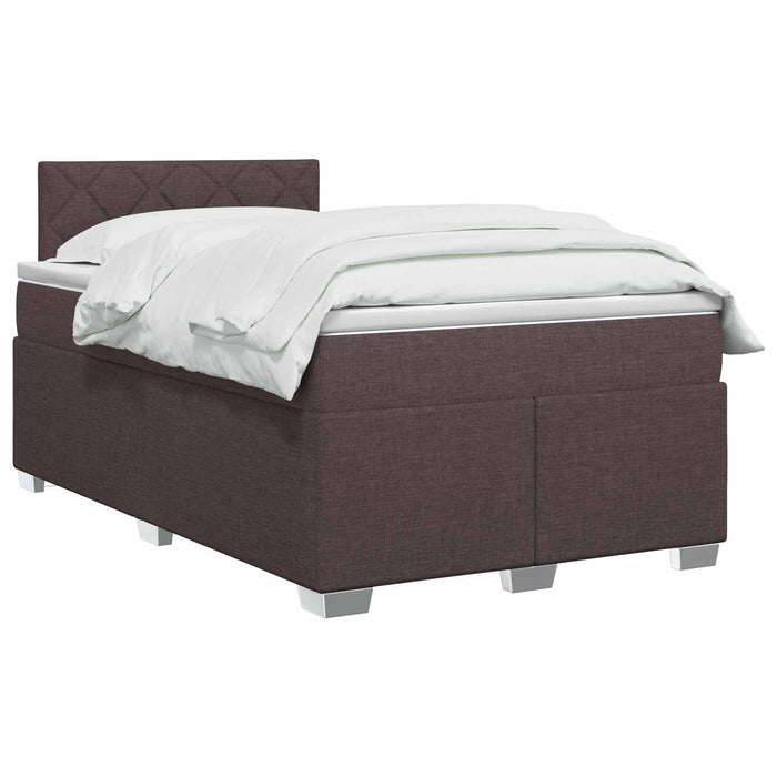 Pat box spring cu saltea și LED Maro închis 120 x 200 cm WALTI