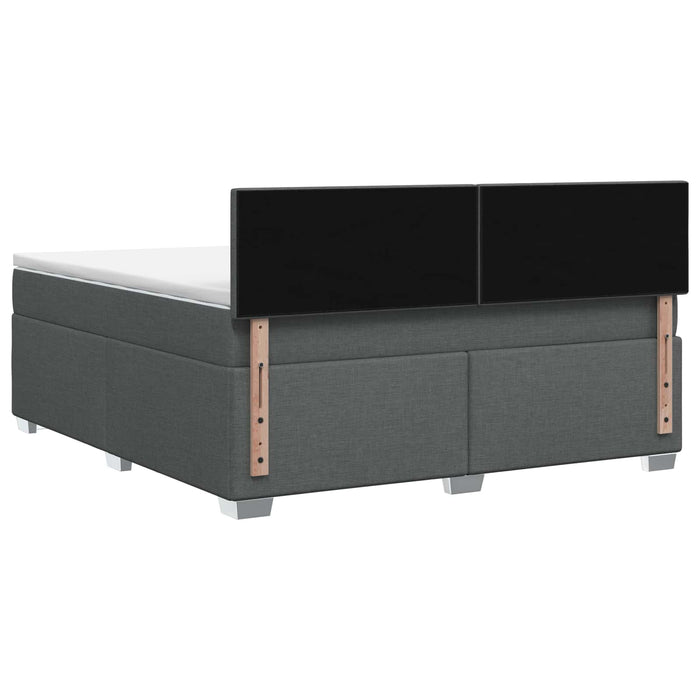 Pat box spring cu saltea și LED Gri închis 140 x 200 cm WALTI