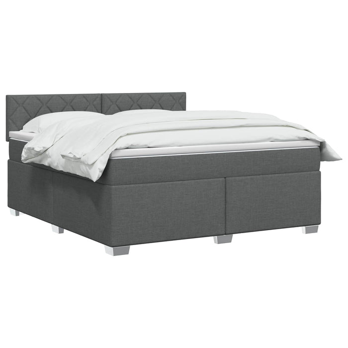 Pat box spring cu saltea și LED Gri închis 160 x 200 cm WALTI
