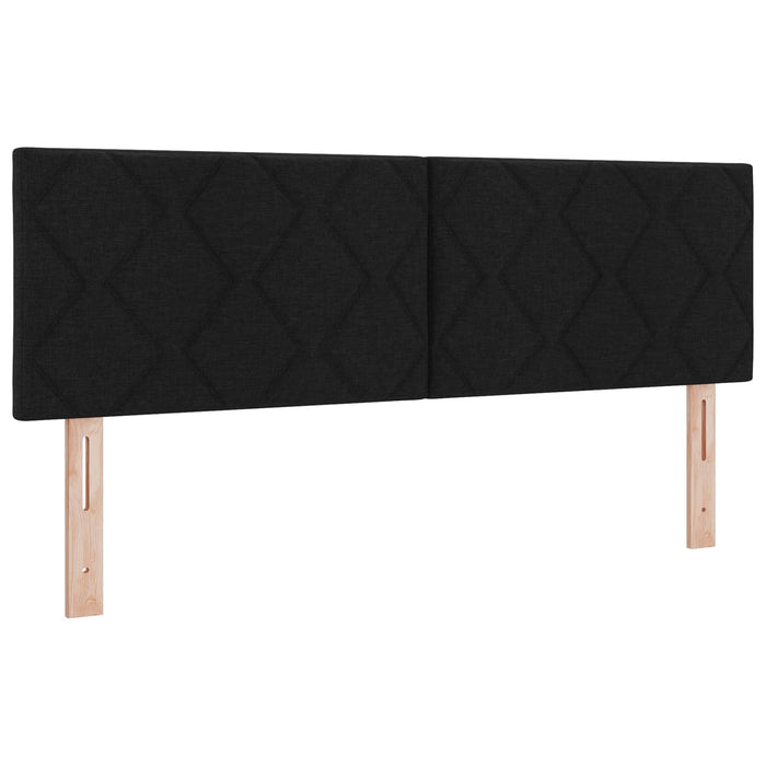 Pat box spring cu saltea și LED Negru 160 x 200 cm Țesătură - WALTI WALTI