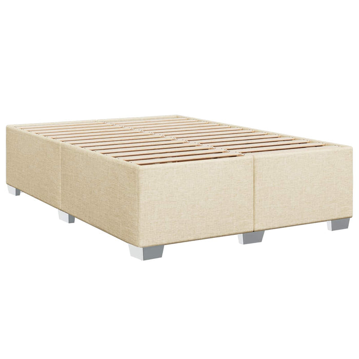 Pat box spring cu saltea și LED Crem 160 x 200 cm Țesătură - WALTI WALTI