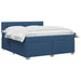 Pat box spring cu saltea și LED albastru 180 x 200 cm Țesătură - WALTI WALTI