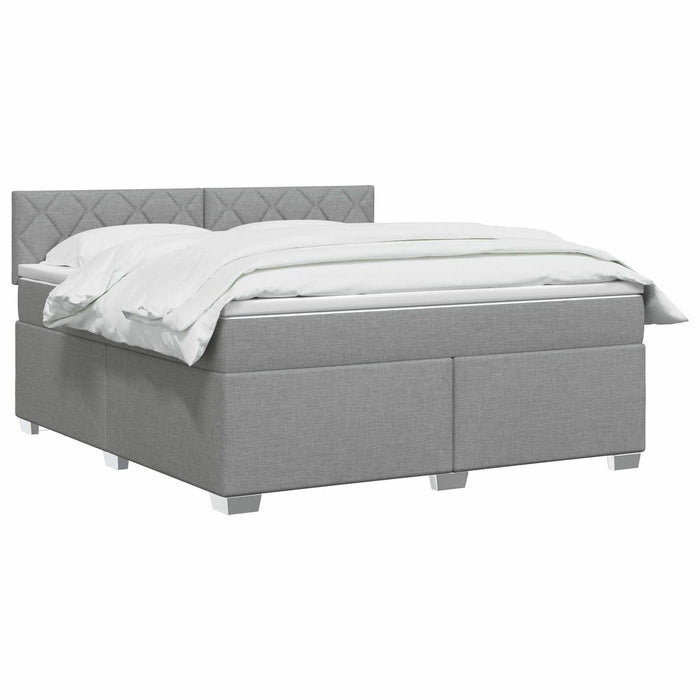 Pat box spring cu saltea și LED Gri deschis 180 x 200 cm - WALTI WALTI