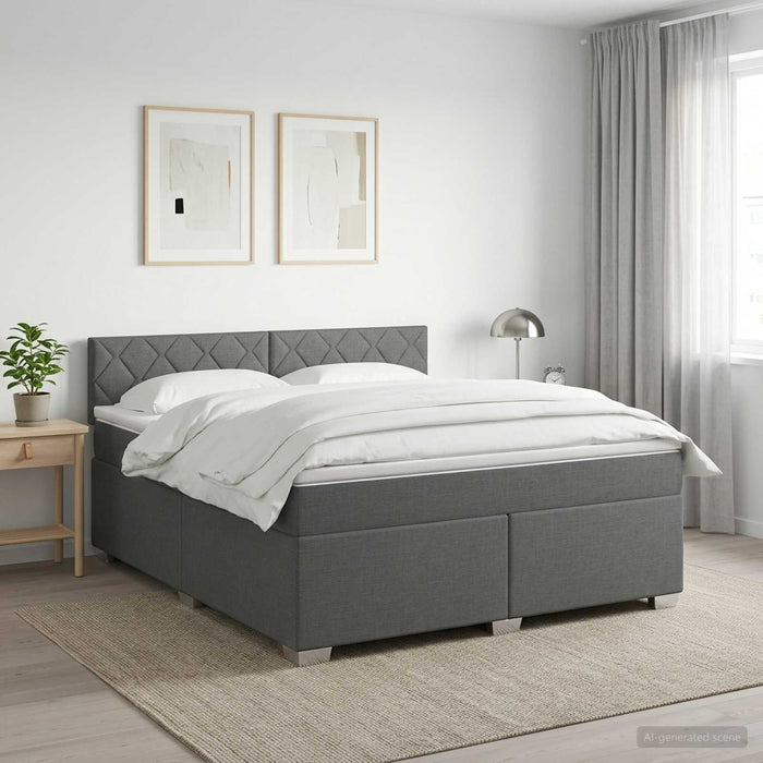 Pat box spring cu saltea și LED Gri închis 180 x 200 cm - WALTI WALTI