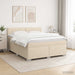 Pat box spring cu saltea și LED Crem 180 x 200 cm Țesătură - WALTI WALTI
