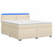 Pat box spring cu saltea și LED Crem 180 x 200 cm Țesătură - WALTI WALTI