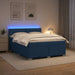 Pat box spring cu saltea și LED albastru 140 x 190 cm Țesătură - WALTI WALTI