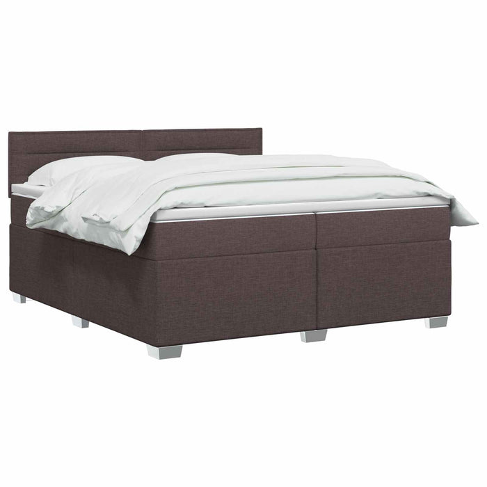 Pat box spring cu saltea și LED Maro închis 200 x 200 cm WALTI