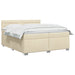 Pat box spring cu saltea și LED Crem 200 x 200 cm Țesătură - WALTI WALTI