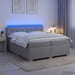 Pat box spring cu saltea și LED Gri deschis 200 x 200 cm - WALTI WALTI
