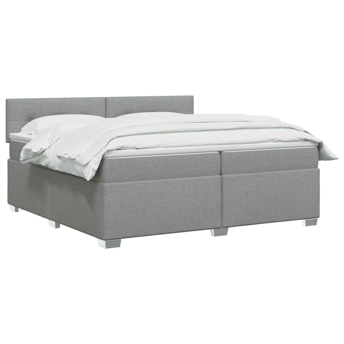 Pat box spring cu saltea și LED Gri deschis 200 x 200 cm - WALTI WALTI