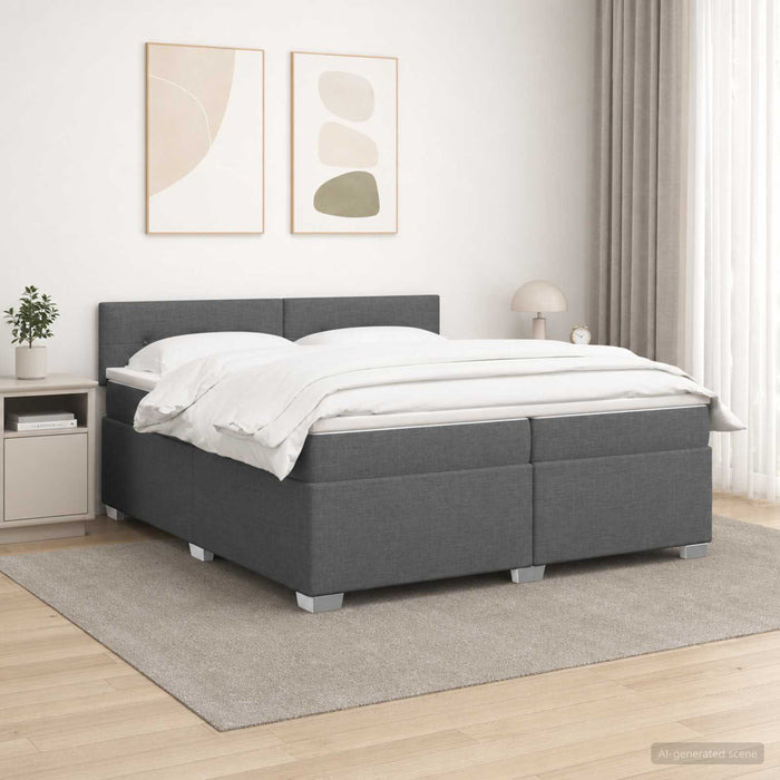 Pat box spring cu saltea și LED Gri închis 200 x 200 cm - WALTI WALTI