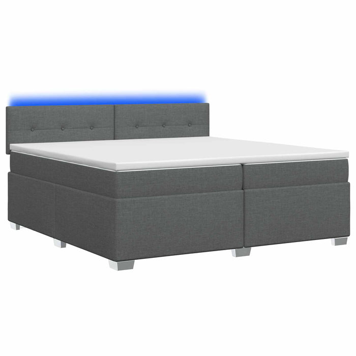 Pat box spring cu saltea și LED Gri închis 200 x 200 cm - WALTI WALTI