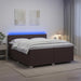 Pat box spring cu saltea și LED Maro închis 200 x 200 cm - WALTI WALTI