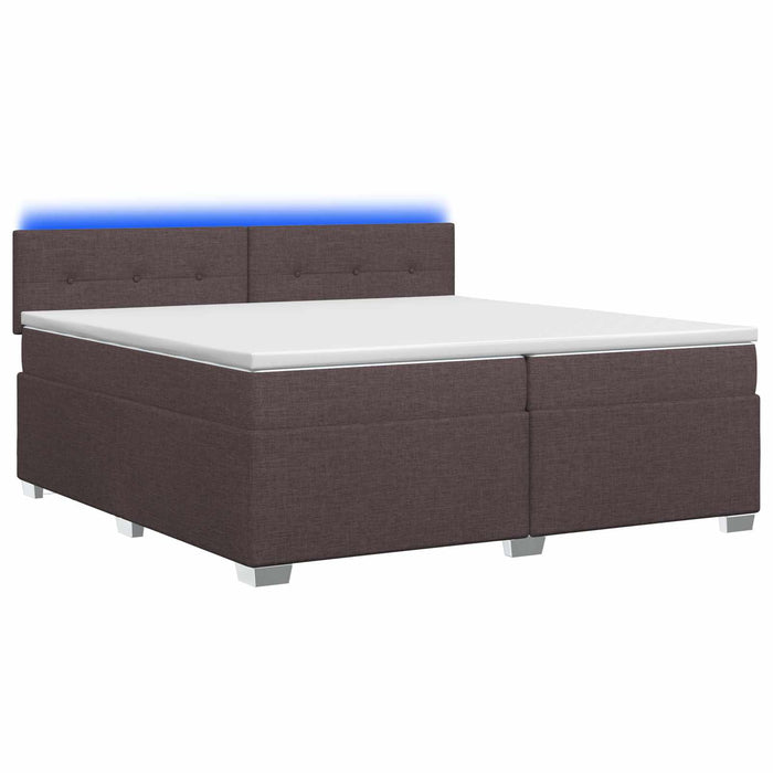 Pat box spring cu saltea și LED Maro închis 200 x 200 cm - WALTI WALTI