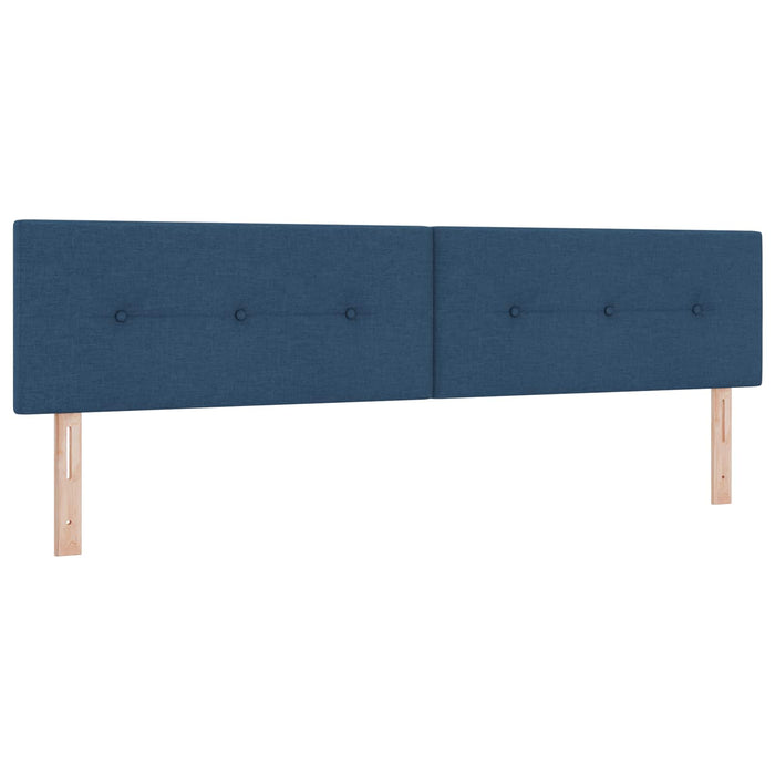 Pat box spring cu saltea și LED albastru 200 x 200 cm Țesătură WALTI