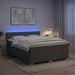 Pat box spring cu saltea și LED Gri închis 200 x 200 cm - WALTI WALTI