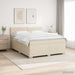 Pat box spring cu saltea și LED Crem 200 x 200 cm Țesătură - WALTI WALTI