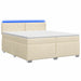 Pat box spring cu saltea și LED Crem 200 x 200 cm Țesătură - WALTI WALTI
