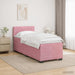 Pat box spring cu saltea și LED Roz 100 x 200 cm Catifea - WALTI WALTI
