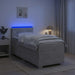 Pat box spring cu saltea și LED Gri deschis 80 x 200 cm Catifea - WALTI WALTI