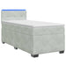 Pat box spring cu saltea și LED Gri deschis 80 x 200 cm Catifea - WALTI WALTI