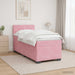 Pat box spring cu saltea și LED Roz 90 x 200 cm Catifea - WALTI WALTI