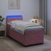 Pat box spring cu saltea și LED Roz 80 x 200 cm Catifea - WALTI WALTI