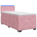 Pat box spring cu saltea și LED Roz 80 x 200 cm Catifea - WALTI WALTI