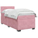 Pat box spring cu saltea și LED Roz 100 x 200 cm Catifea - WALTI WALTI