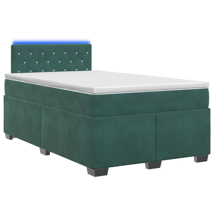 Pat box spring cu saltea și LED Verde închis 120 x 190 cm - WALTI WALTI