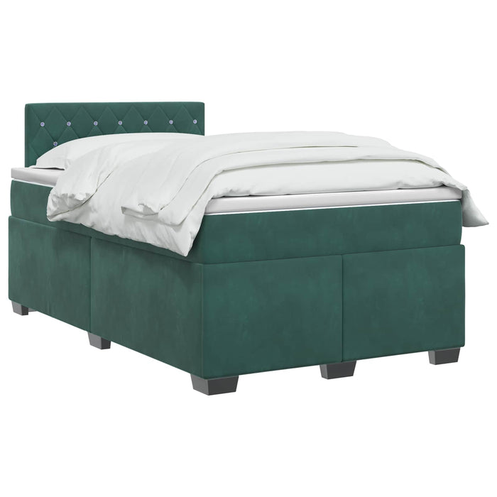 Pat box spring cu saltea și LED Verde închis 120 x 190 cm - WALTI WALTI