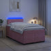 Pat box spring cu saltea și LED Roz 120 x 200 cm Catifea - WALTI WALTI